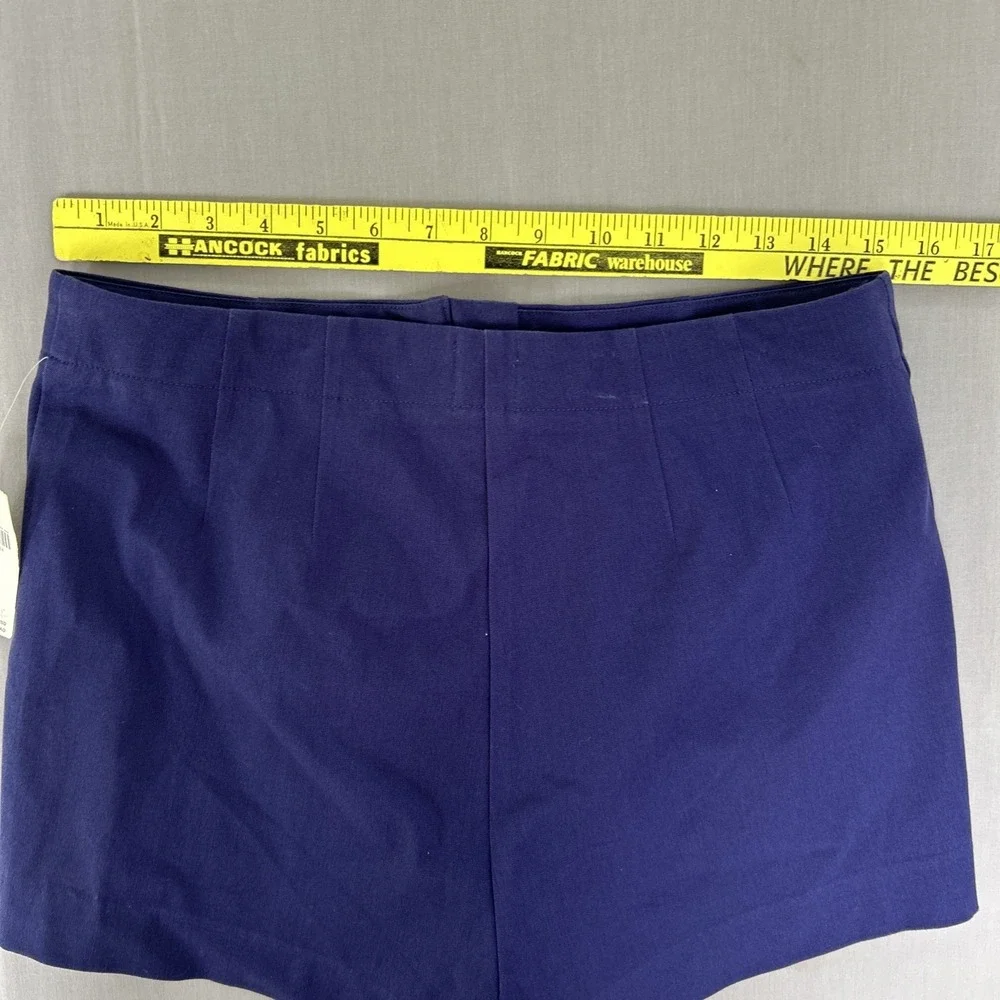 Anthropologie Maeve Zippered Sailor Shorts Navy Blue front zip women's sz 14 NWT - Picture 4 of 6